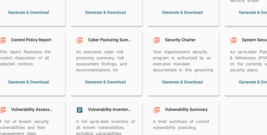 Security Posture Documents on Demand